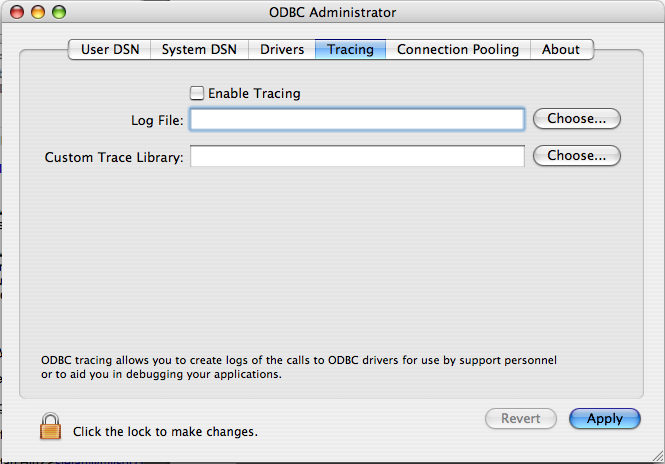 ODBC Administrator Tracing
                _CAO